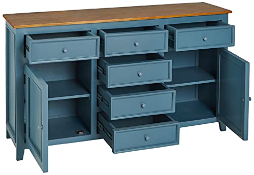 Image of APRODZ Mango Wood Cubatao Sideboard Storage Cabinet for Living Room