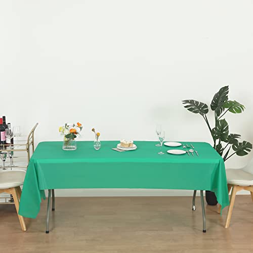 Evershine (12-Pack Heavy Duty Plastic Table Covers Tablecloth (Reusable) (Rectangle 54" X 108", Emerald Green) #TOP2