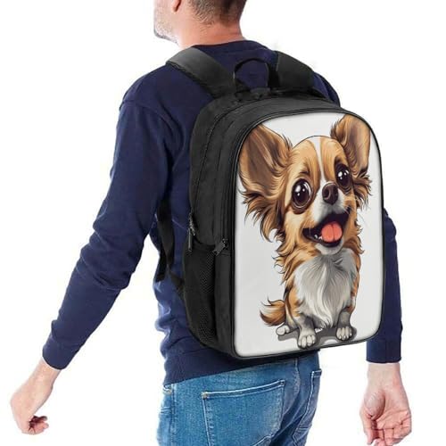 Mochila escolar de chihuahua de 40cm con relieve 3D e impermeable 5