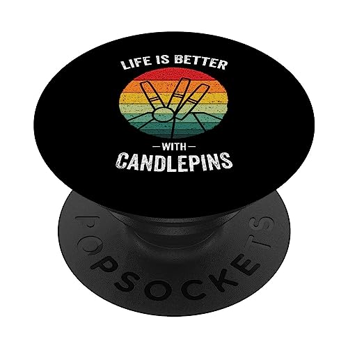 La vida es mejor con Candlepins | Vintage Candlepin Bowling PopSockets PopGrip Intercambiable