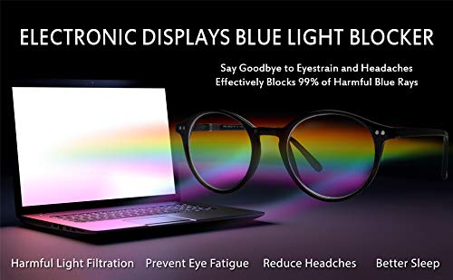 Image of Yogo Vision Blue Light Blocking Glasses Men Women Computer Anti Eyestrain Glasses Round Frame Blue Light Blocker Eyeglasses
