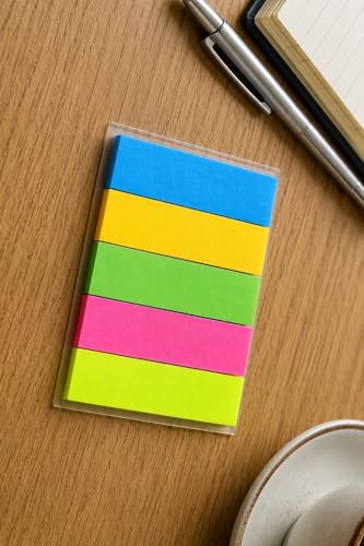 Image of Writable Transparent Sticky Tabs - 5 Color Repositionable Page Markers & Book Flags for Documents, Reports, Planners, Office and School Supplies 2 Pack (2)
