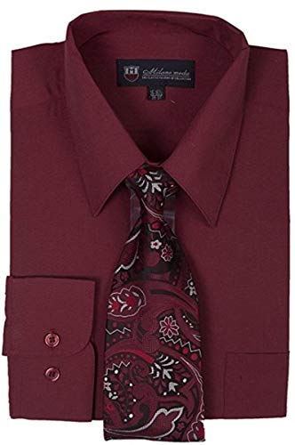 Men's Long Sleeve Dress Shirt with Matching Tie and Handkerchief SG21A