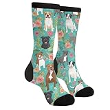 YISHOW Pitbull Dogs Socks Men's Women's Crew Socks Funny Crazy Novelty Socks Gift