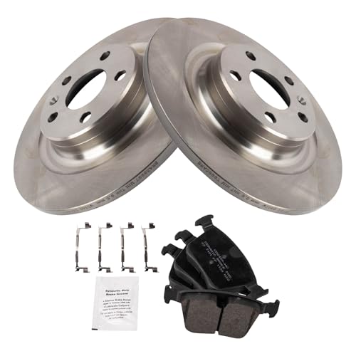 Image of TRQ Rear Brake Pad and Rotor Set Ceramic Compatible with 2019-2022 Volvo S60 XC60 2019-2021 V60