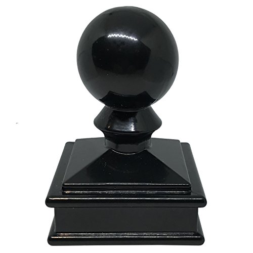 2" X 2" Aluminium Ball Top Post Cap For Metal Posts - Pressure Fit - Black #TOP1