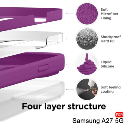 Image of TheGiftKart Genuine Liquid Silicone Back Cover Case for Samsung Galaxy A27 5G | Soft Micro-Fibre Lining Inside | Camera Protection Bump | Shockproof Back Cover Case for Samsung A27 (Silicone, Maroon)