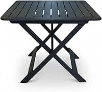 Conjunto Dobrável de Mesa e 2 Cadeiras – Ideal para Varanda, Jardim ou Camping | Preto (Mesa (1 peça))