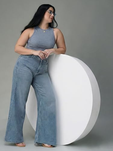 Image of Miss Chase A+ Women's Bootcut High Rise Regular Length Stretchable Denim Jeans
