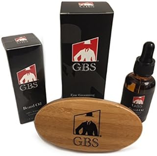 G.B.S Advance Conditioning Beard Kit, Wooden Handle Boar Bristle Beard Brush and Unscented Conditioning Beard Oil