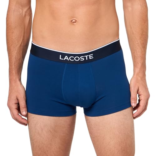 Lacoste Men's Cotton Stretch Mini Croc Print Trunks, 3-Pack, Khaki Green/Grey/Blue, Large2