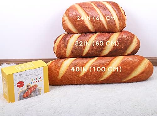 40 in 3D Simulation Bread Shape Pillow Soft Lumbar Back Cushion Funny Food Plush Stuffed Toy for Home Decor Gift