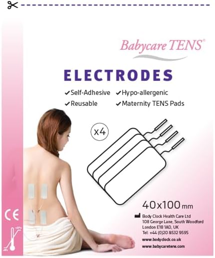 Babycare TENS Replacement TENS electrodes 40x100mm pk4 - Maternity/Labour Pads Large