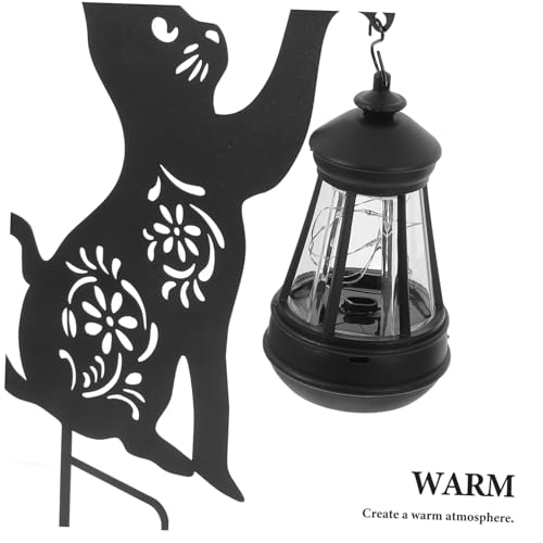 Piquet en métal décoratif chat pour éclairage extérieur solaire durable