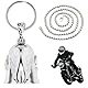 Guardian Bell Biker Bell, Motorrad Glocke Schutzengel Schlüsselanhänger, Glöckchen Motorrad Glücksbringer, Motorradglocke mit Halskette, Schutzglocke für Segne Den Frieden Motorrad-Zubehör (Flügel)
