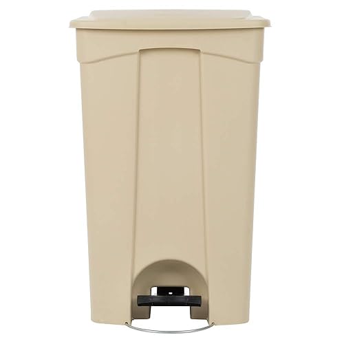 PRO&Family Cubo de basura rectangular beige de 92 cuartos de galón / 23 galones / 87 litros. Papelera de basura para cocina, papelera de reciclaje,