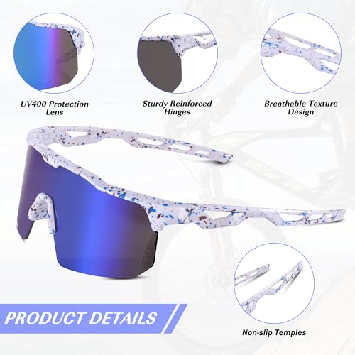 KesaPlan Kids Baseball Sunglasses, Youth Sports Sunglasses for Boys Girls 3-12 Sun Glasses for Cycling Running3