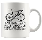 Any Idiot Can Ride A Bicycle Cyclist Gifts Cycling Gifts For Men Bike Bicycle Lovers For Dad Husband Boyfriend Brother Son From Wife Mom Girlfriend Sister Ceramic Mug 11 oz White - Image 1