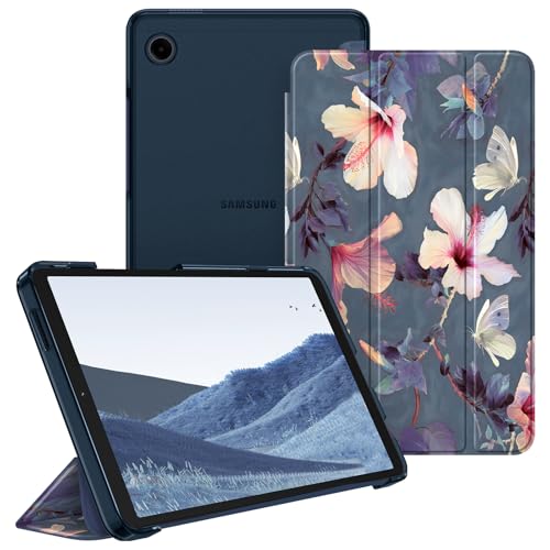 FINTIE Case for Samsung Galaxy Tab A11 8.7" 2025/ A9 8.7-Inch, Ultra Thin Protective Case with Translucent Back Cover for Tablet A11/ A9, Blooming Hibiscus
