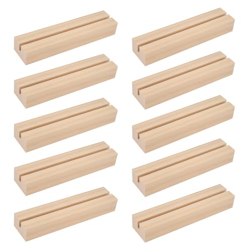 10 Piezas Soporte Fotos, Soporte Tarjetas Madera Rectangular, Soporte para Tarjetas de Menú, Tarjeteros de madera para Fotos y Tarjetas, Soportes Madera Tarjetas para Bodas, Banquetes y Fiestas