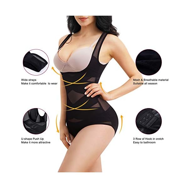 REYEOGO-Shapewear-Bodysuit-for-Women-Tummy-Control-Butt-Lifter-Panty-Hi-Waist-Trainer-Stomach-Body-Shaper-Slimming-Girdles REYEOGO Shapewear Bodysuit for Women Tummy Control Butt Lifter Panty Hi-Waist Trainer Stomach Body Shaper Slimming Girdles Black