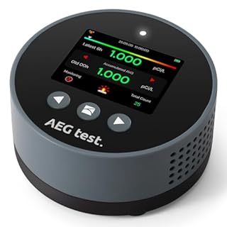 AEGTEST HOUND-1085 Radon Detector, TFT LCD, Rechargeable, Compact Design, Long-Term Monitoring for Home & Basement, Easy to Use, Audible & Visual Alarms, pCi/L or Bq/m³ – Blue