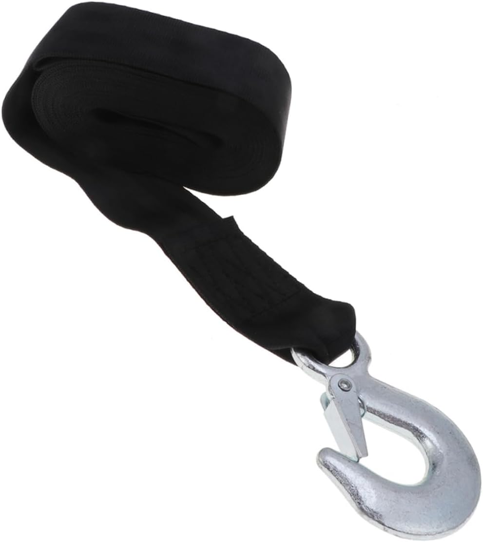 Boat Trailer Winch Strap with Hook Capacity Wide Weather Resistant for Towing Trailers