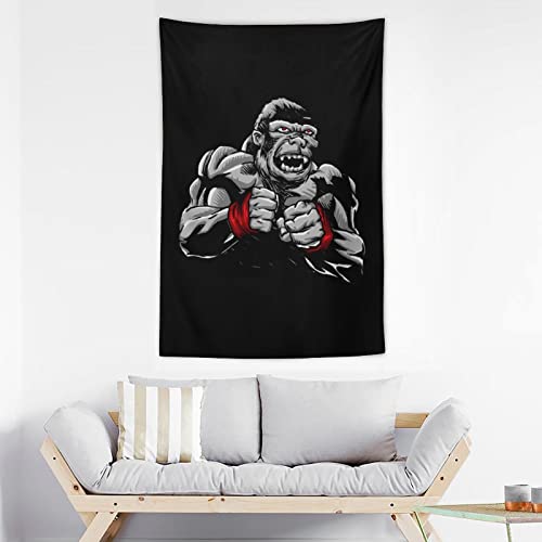 Fighter Gorilla Hanging Tapestry Vertical Wall Tapestry Large Art Home Decor 60"X90" #TOP2