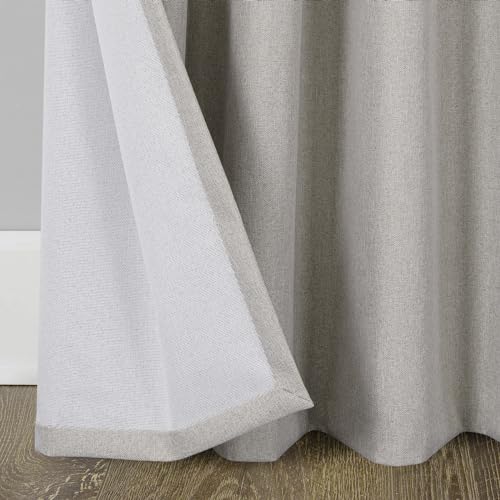 always4u Rideau 100% Occultant, Rideaux Isolant Thermiques en Faux Lin avec Oeillets pour Salon Balcon et Chambre, Moderne Gris Rock 140x245cm Lot de 2 – vue 8