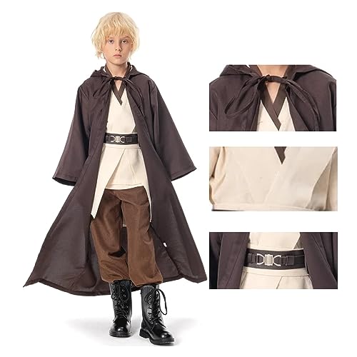 Heodols Obi Wan Kenobi Costume Kids Tunic Robe Knight Obi-Wan Kenobi Cosplay Outfit Halloween Costume Cosplay #TOP5