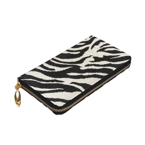 Zebra Animal Print Cash Wallet Women Men,Leather Coin Purse Credit Card Holder,Organizer Zipper Wallet, Black3