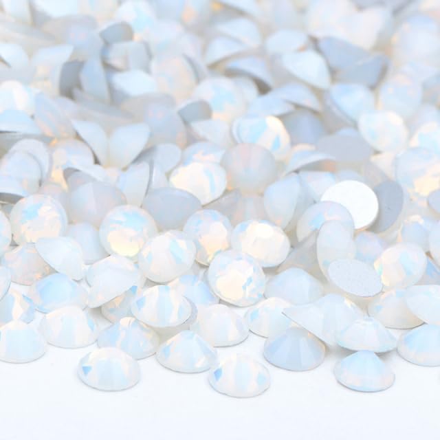 Vente en gros 100 bruts SS6 8 10 12 16 20 30 cristal rose violet dos plat strass en vrac colle sur ongles décoration pierre-02 cristal AB,ss6 100gr 14400pcs OP1 White Opal ss6 100gr 14400pcs