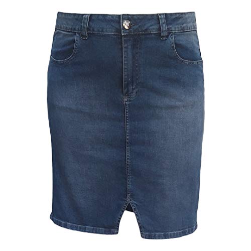 Saia Jeans Tradicional Moda Evangélica Plus Size