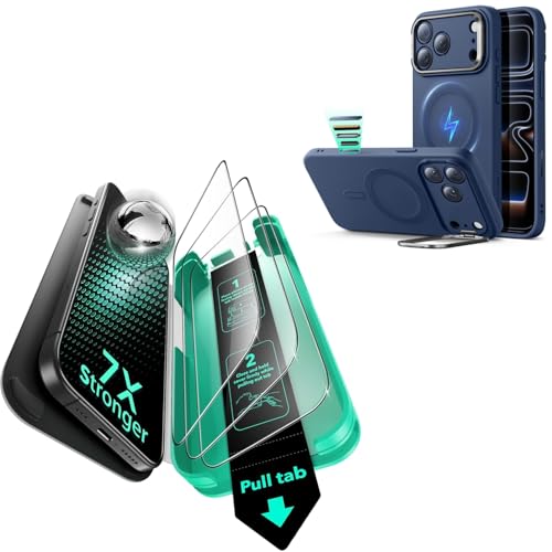 �y�P�[�X�{�K���X�t�B�����zESR iPhone17ProMax�p 3�{�ČRMIL�K�i�X�^���h�t���P�[�X �� 50kg�ϏՌ��K���X�t�B���� �Z�b�g �R�p�����ɕی� ���C�����X�[�d �ϏՌ� ���h�~ �y��