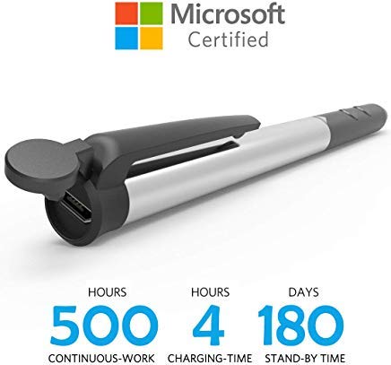 Microsoft Surface Pen 4096 Level Pressure Sensitivity Rechargeable Stylus for Surface Pro 7 /Pro 6 /Pro 5 /Pro 4 /Pro 3 /Pro X 2017 Surface Go/Book/Studio, 500 Hours Work 180 Days Standby