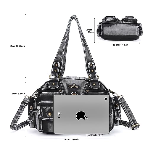 Angel Kiss Hobo Crossbody Purses for Women Shoulder Bag Multipocket Soft Hobo Purses Removable Strap Leather Handbags2