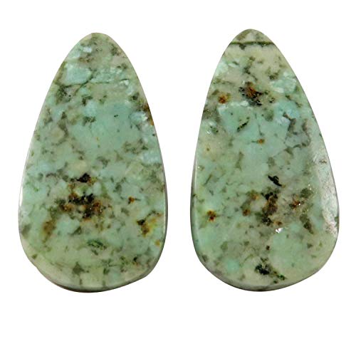 Cabochons naturels en turquoise poire 32 carats pour création de bijoux