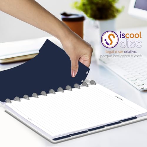 Divisórias Iscool P/Caderno De Disco G Spot Colors Azul Marinho