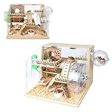 Jaula Grande de Madera para Hámster, con Plataforma y área de Juego