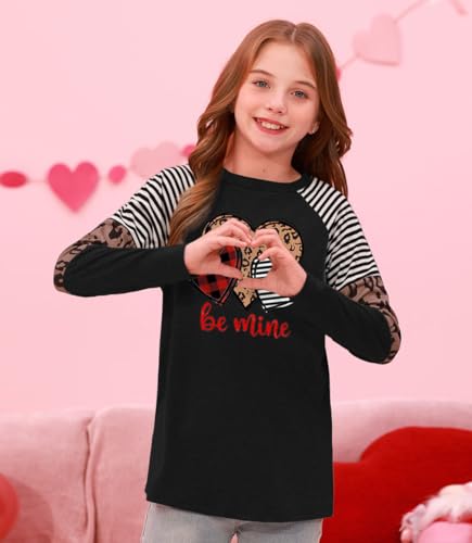 Image of BesserBay Girls St Patrick's Day Raglan Shirt Irish Sequin Lucky Stripe Shamrock Graphic Top 4-14 Years