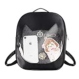 FF1 Candy Leather Ita Bag Backpack Clear Transparent Cat Beach Girls Shoulder Bag