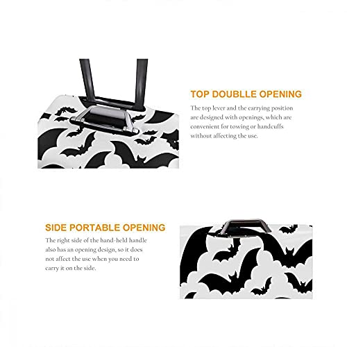 WONDERTIFY Bats Luggage Cover Spooky Halloween Dark Dead Washable Suitcase Protector Anti-Scratch Suitcase Cover Black White Fits 22-24 Inch2