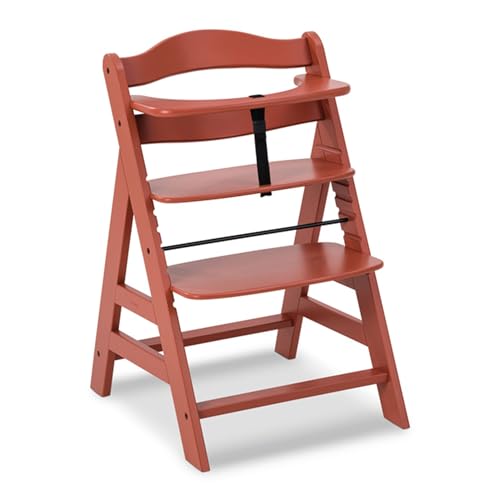 Image of hauck Alpha+ Grow Along Solid Beechwood Highchair with Adjustable Seat, 5 Point Safety Harness, and Bumper Bar for Infants and Toddlers, Cork, Highchair