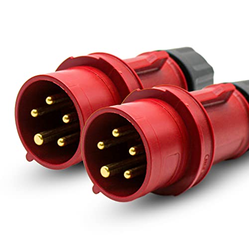 DOJA Industrial | CLAVIJAS 380V-IP44 32A 3P+N+T 5 polos PACK Enchufe Enchufes Macho Trifasico Pines