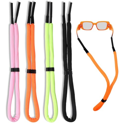 mgmooa 4pcs Floating Sunglasses Straps, Adjustable Buoyant