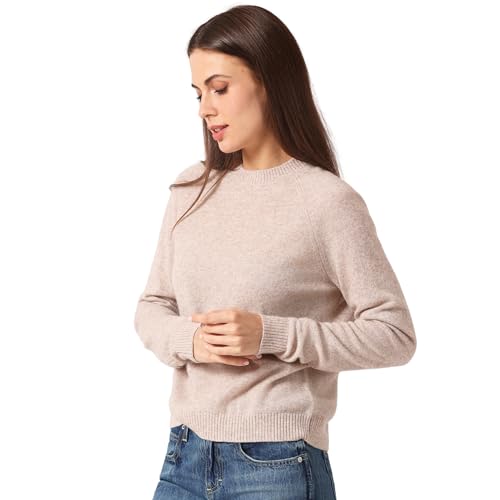 Image of Minnie Rose Womens Long Sleeve Shrunken Crew Cashmere Sweater
