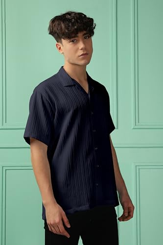 Image of Men's Striped Half Sleeve Polycotton Shirt | Casual & Formal Wear | Comfortable & Stylish