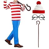 Morph Disfraz de Donde Esta, Disfraces Personaje de Libro Gracioso, Disfraces Originales, Disfraz Carnaval Niño - M
