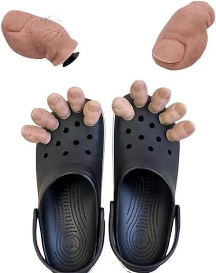 3D Toe Shoe Charms Big Toe Croc Charm with Hairy, Funny Big Toe Croc Charm, Ugly Croc Toe Charms, DIY Unique Shoe Decoration Charms, Creativity Toe Croc Charm