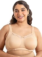 NYKD Super Support Everyday Cotton T-Shirt Push-Up Bra for Women Non Padded, Wirefree, Full Coverage (Everyday Pretty Lace Bra) Bra, NYB190, Sand, 36DD, 1N